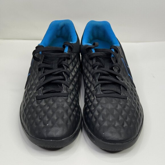 Nike Tiempo Legend 8 Club IC Mens 7 Soccer Shoes Black Blue Indoor AT6110-090 - Picture 5 of 10